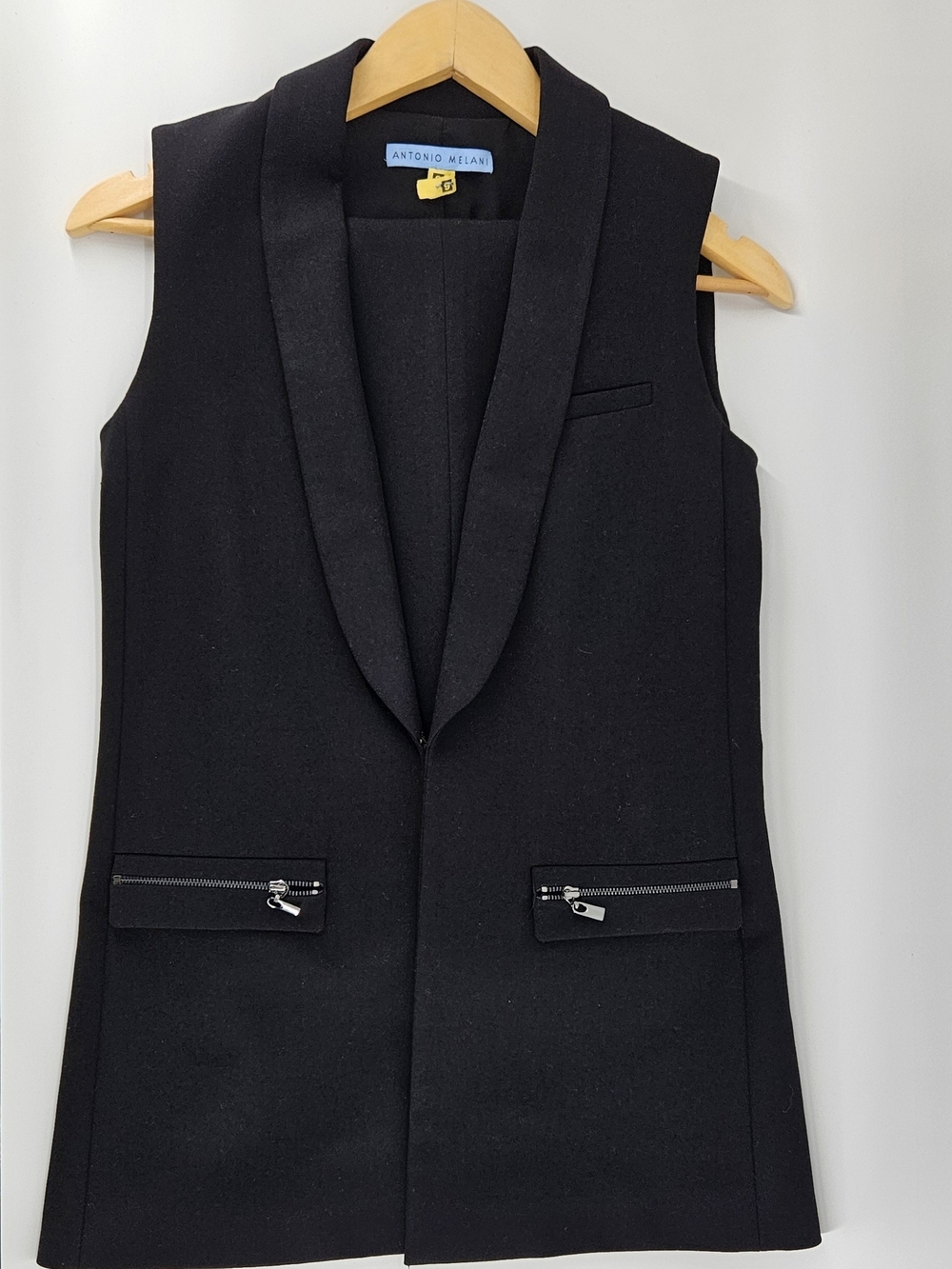 Antonio Melani Black Sleeveless Blazer Vest Sz 0